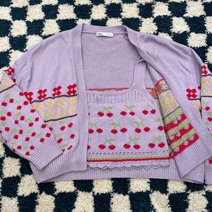 Zara Tank +Cardigan Set, Size M